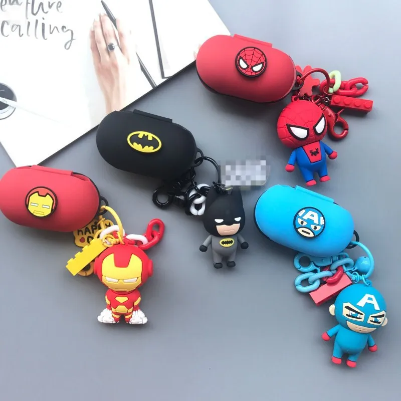 Мультяшный защитный чехол для samsung Galaxy Buds наушники флип-открытый силиконовый чехол водонепроницаемый противоударный чехол s с брелоком