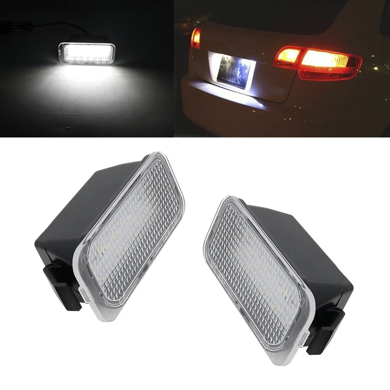 

2PCS Error Free For Ford Fiesta JA8 Focus S-MAX C-MAX Mondeo Kuga Galaxy 2010 18SMD Car Led License Plate Light Lamp OEM Replace