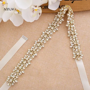 

Hand Beaded Silver Rhinestones Wedding Belt Crystal Bridal Belt Bridal Sash For Wedding Party Dresses Y165G