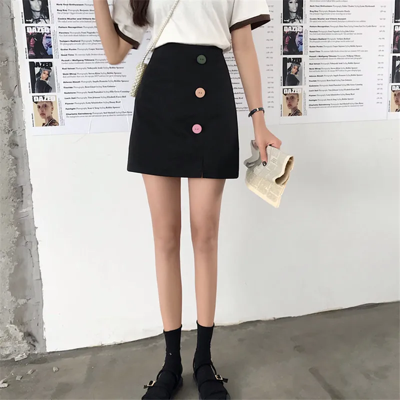 Юбки Женские Простые универсальные горячая Распродажа Kawaii женская s Корейская юбка мини Harajuku студентов Ulzzang Повседневная приталенная Высокая талия шик