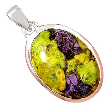 

Genuine STICHTITE Pendant 925 Sterling Silver, Hand Made Women Fine Jewelry Gift