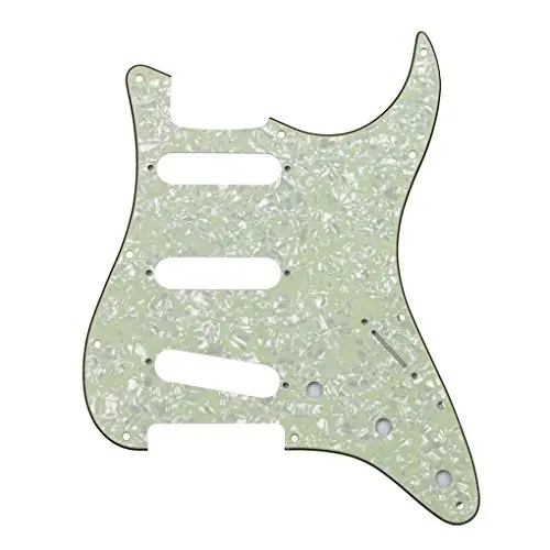 3S 11 отверстий электрогитара Strat Pickguard для FD США/Мехико Стиль гитары части, 4Ply черный жемчуг - Цвет: Светло-зеленый