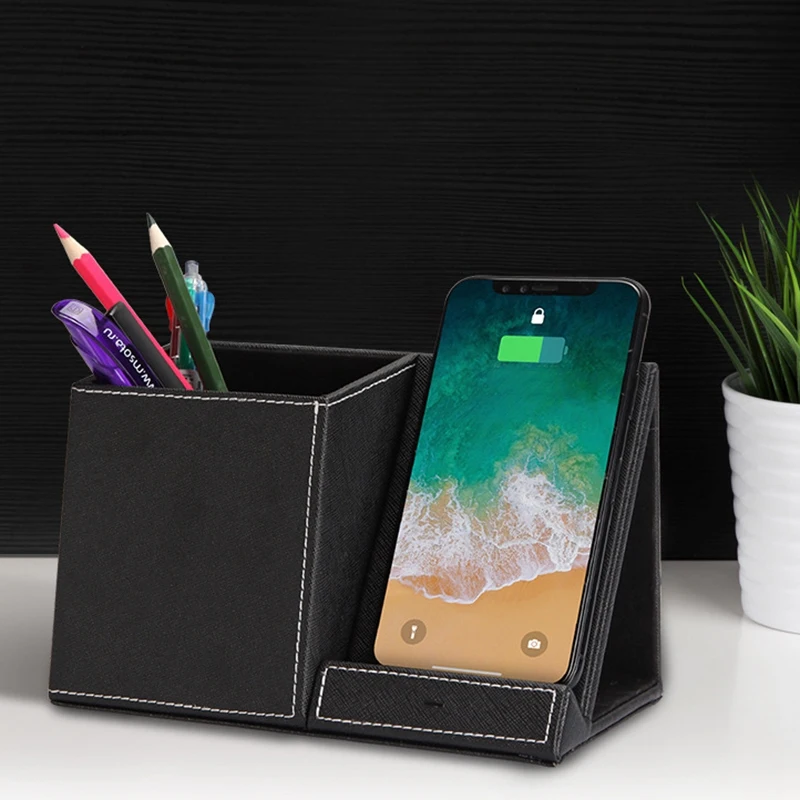 New Qi Quick Wireless Phone Charger And Pen Holder Fast Charging Phone For Samsung S8/Note8/Iphone8/Plus/Iphonex Phone Charger