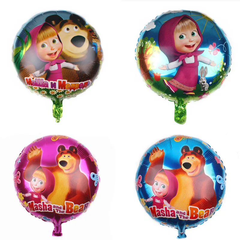 18inch Masha And Bear Foil Balloon Party Supplies Decoration Birthday Party Decorations Kids Toy Air Balloon Baby Shower