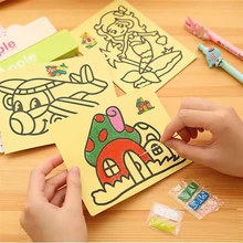 Dessin sur sable pour enfants, 1/2/4/8 ensembles, peinture, images, bricolage, artisanat, jouet éducatif pour garçons et filles, autocollant de calendrier, dessin animé