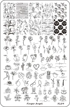 

1Pc Nail Art Stamping Rectangle Template Maples/Pumpkin Ghost Skull/Abstract Women Nail Image Stencil Plate Multi-designs BZY766