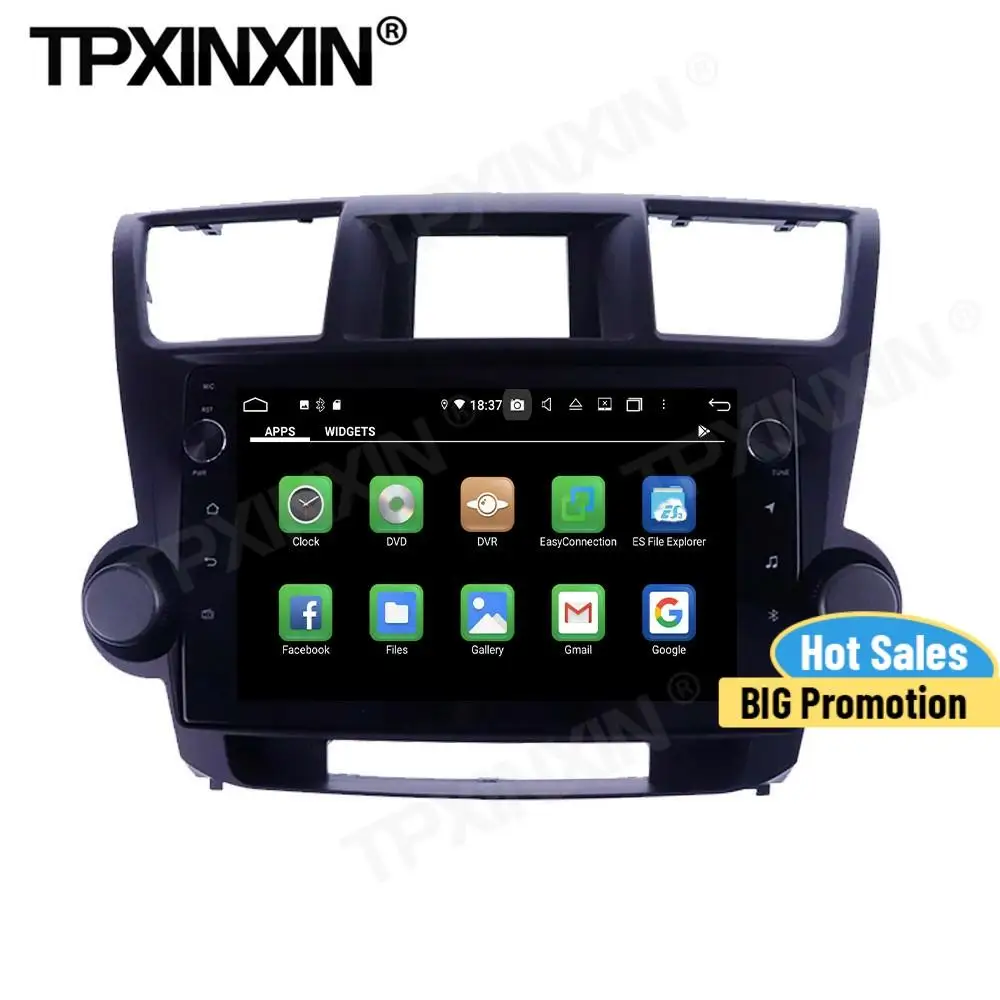 

Carplay Car Radio 2 Din Stereo Screen Receiver Android For Toyota Highlander 2009 2010 2011 2012 2013 GPS Player Audio Head Unit