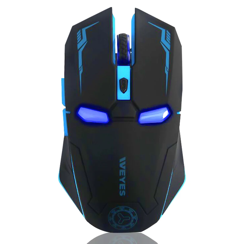Броня Железный человек Беспроводная мышь Inalambrico USB компьютер ПК игровой Steelseries Лазерная эргономичная Бесшумная Mause Weyes - Цвет: Black