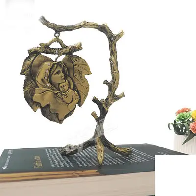 Alloy Catholic sacred objects such as the Church of the Virgin Mary, the leaves on the table the gift of the prayer room - Цвет: alloy