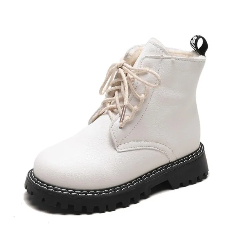 

2019 Winter Children Fashion sports Cotton Boots Boys Girls Plus Velvet Warm Martin Boots Student Kids Non-slip Snow Shoes