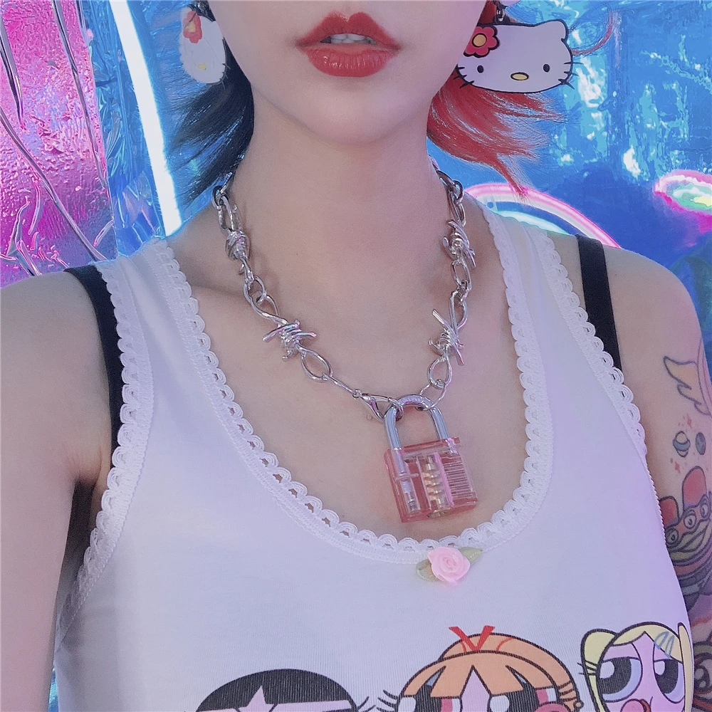 Эксклюзивный harajuku unif стиль нержавеющая сталь Сердце itgirl чокер с бусинами colar для женщин милое ожерелье в панк-стиле Collares Mujer