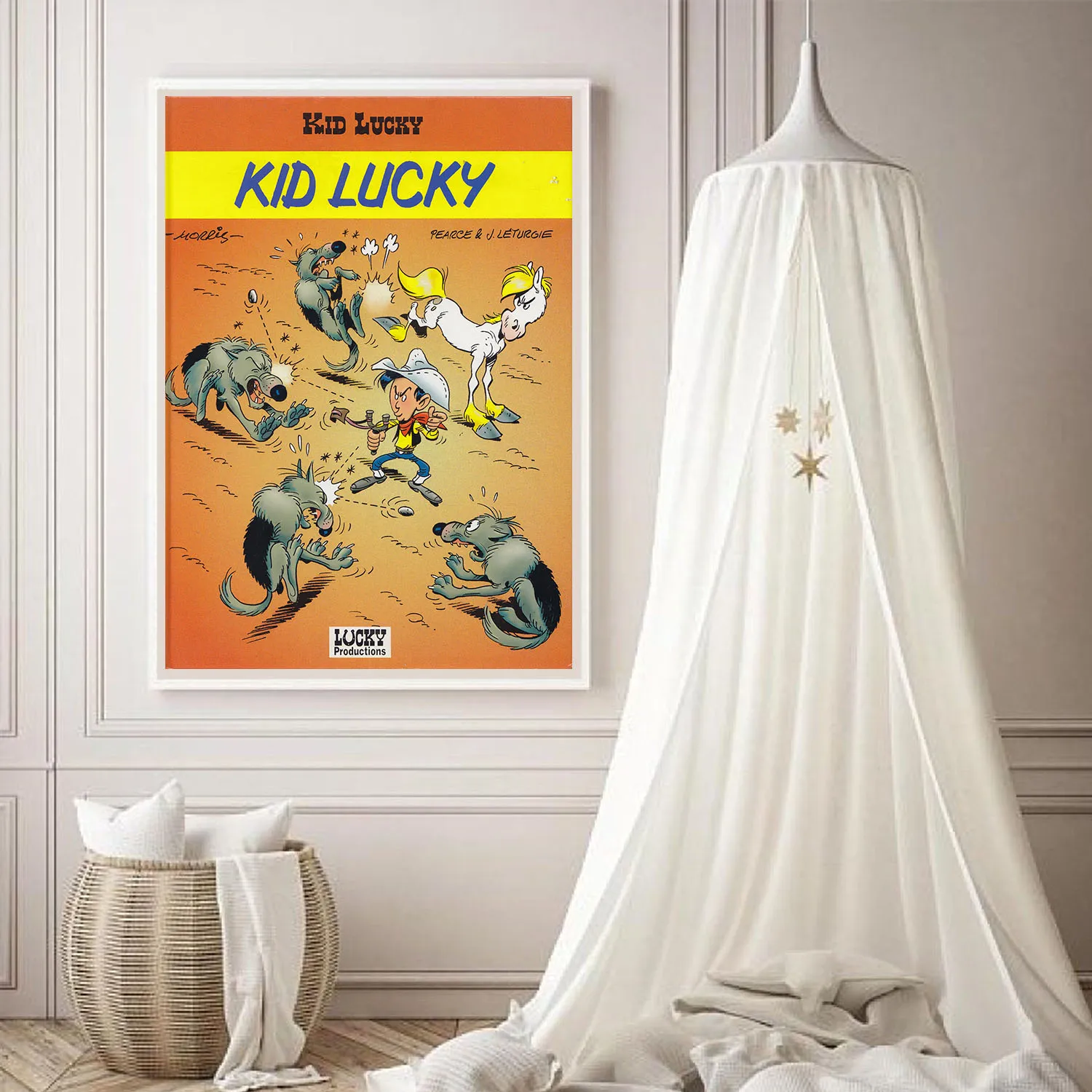 Lucky Luke Belgain Comics чехлы на холсте Живопись старинный крафт плакаты классические настенные клеящиеся Настенные обои для детской спальни