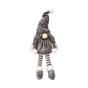 

Handmade Christmas Gnome Decoration Swedish Figurines Sitting Long Legged Elf