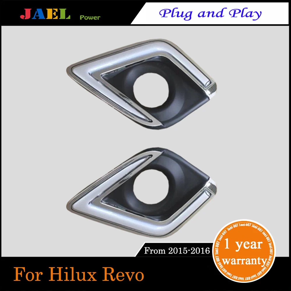 

LED DRL Daytime Running Lights For Hilux Revo 2015-2016 Turn Signal Lamp DRL fog lamp cover with turn signal