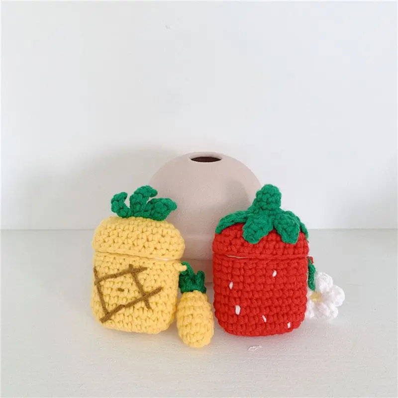 

Cute Fruit Pattern Protective Cover Soft Knitting Wool Case for AirPods Earphone