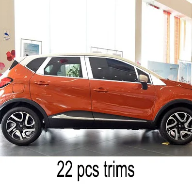 Нержавеющая сталь окна автомобиля планки для renault captur - Цвет: 22 pcs trims