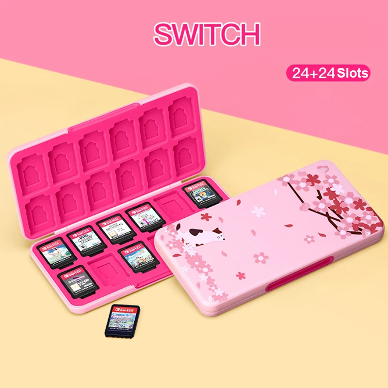 Nintend Switch Accessory 24 in 1 Magnetic Game Memory Cards Micro SD Case Holder for Nintendo OLED Cartridge Storage Box | Электроника