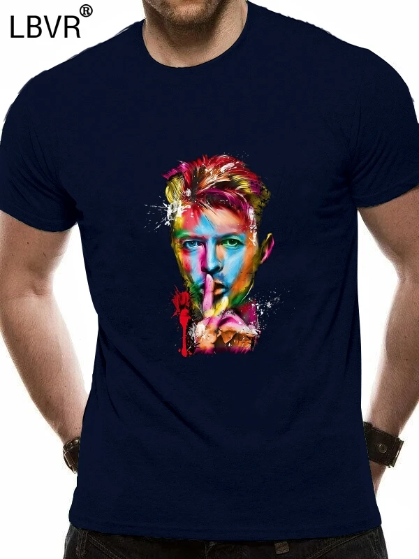2020 Новая модная Стильная летняя футболка David Bowie Shhh красочные глаза музыка