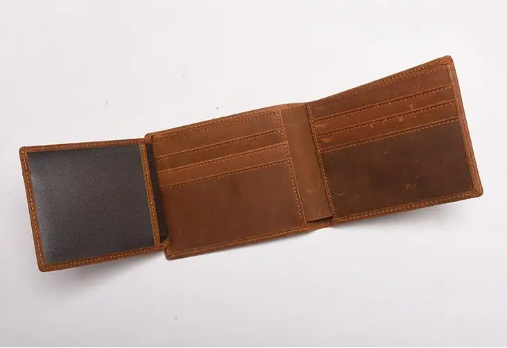 Free Engraving 100% Genuine Leather Men Wallet Gift Of Dad To Son V E1001-1015 Small Mini Card Holder Card Wallet Men 6