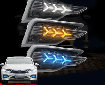 

Fast delivery Led daytime running lights+moving turn signal+blue night mode+remote control for honda jade 2017-2018