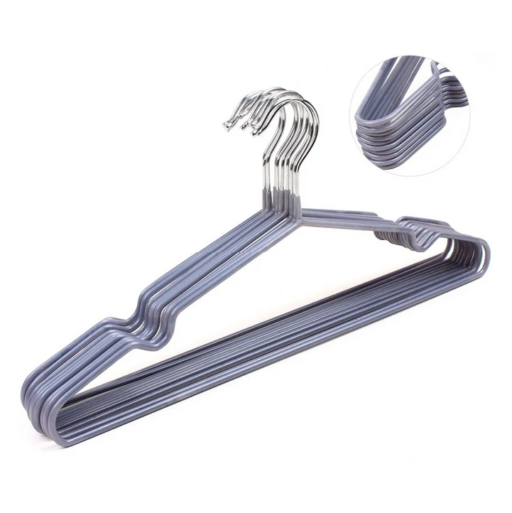 Colorful Clothes Hangers Rubber Stainless Steel Clothing Rack Shirt Pants Drying Hook Non Slip Вешалка Для Одежды | Дом и сад