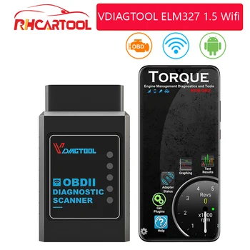 

OBD VDIAGTOOL ELM327 1.5 Wifi Version Auto Diagnostic&Scanner Tool ELM 327 Support OBD2 Protocol For Android For IOS Code Reader