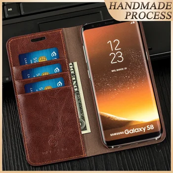 

Musubo Business Luxury Case For S10e+ S8 Genuine Leather Flip Cases Cover for Samsung Galaxy Note 10 9 8 Wallet S9 Plus S7 Edge