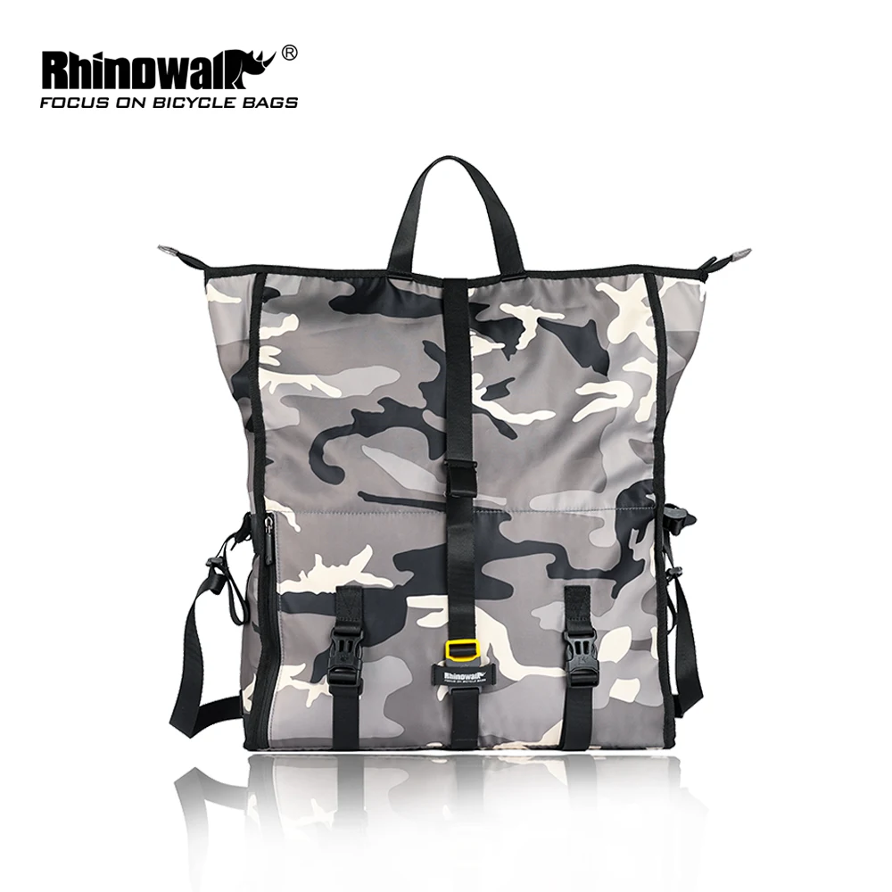 Rhinowalk 25L многофункциональная сумка-мессенджер для верховой езды, для работы, путешествий, деловой поездки, Портативная сумка для путешествий, велосипедная сумка - Цвет: 25L Grey Camouflage