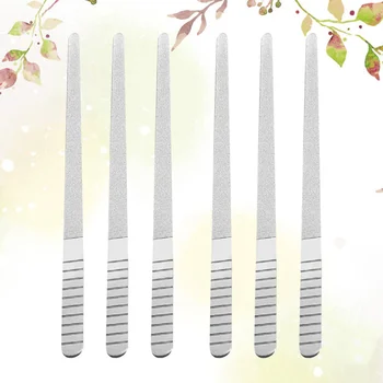 

6Pcs Double-sided Nail Files Stainless Steel Nail Filers Nail Art Grinding Tool Sanding Manicure Pedicure Tool for Polishing Buf