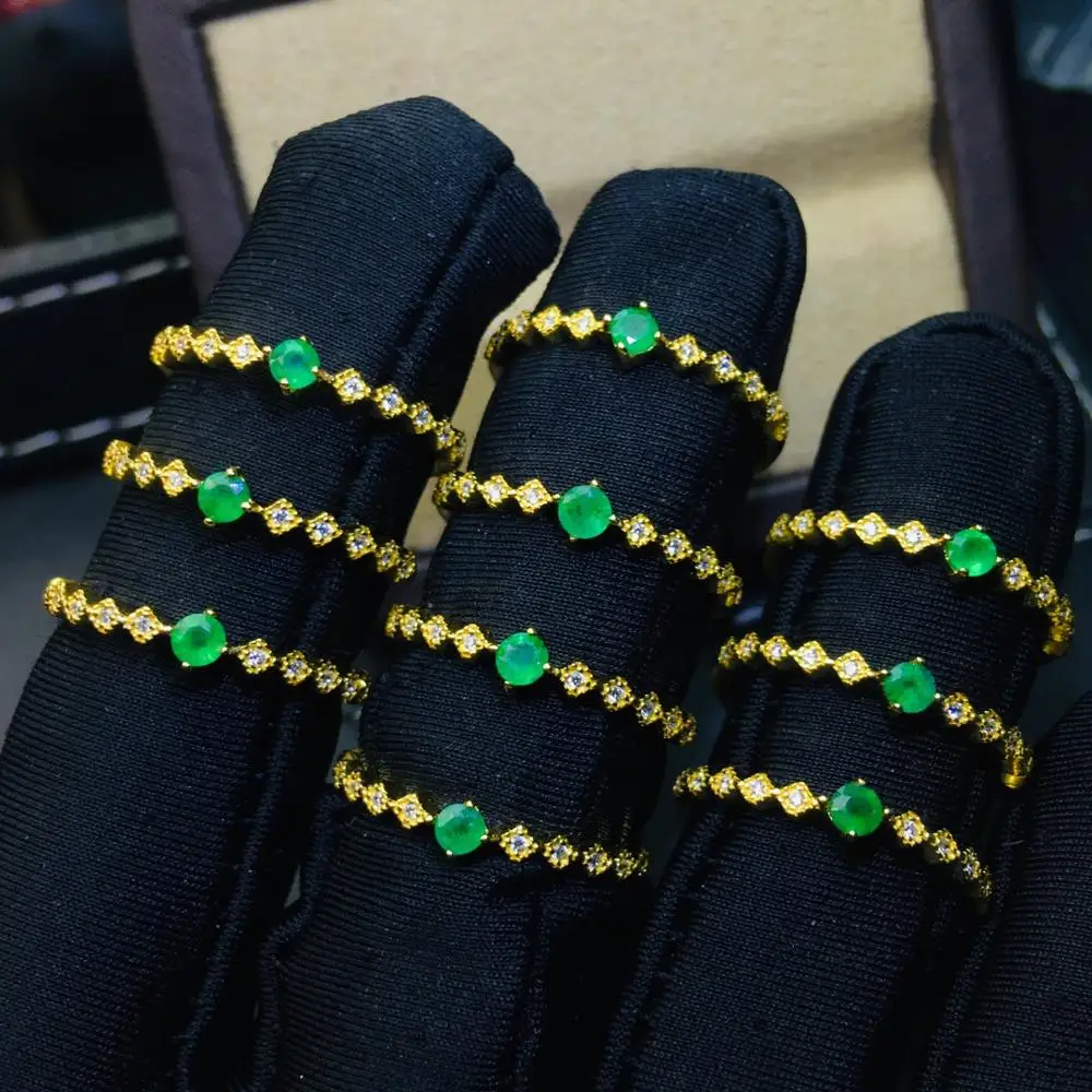 Shilovem 925 Серебряное кольцо с натуральным изумрудом, хорошее ювелирное изделие, Универсальные женские сапоги модные свадебные открытые 3*3 мм jcj0303911agml