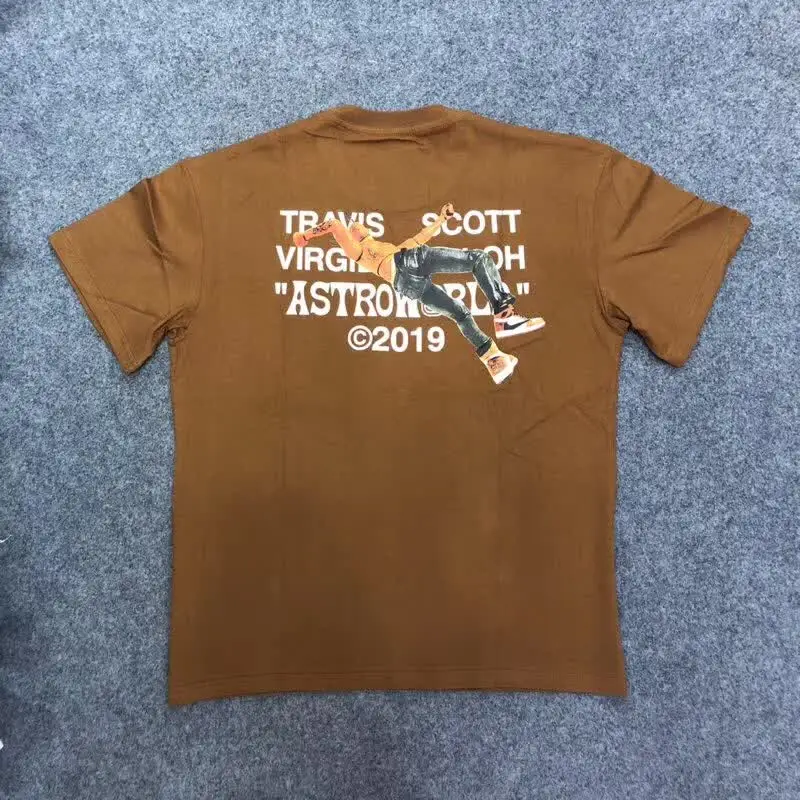 Мужская и женская футболка с изображением Трэвиса Скотта, футболки г. ASTROWORLD Tee Virgil Abloh cooperation style Tops Kanye West