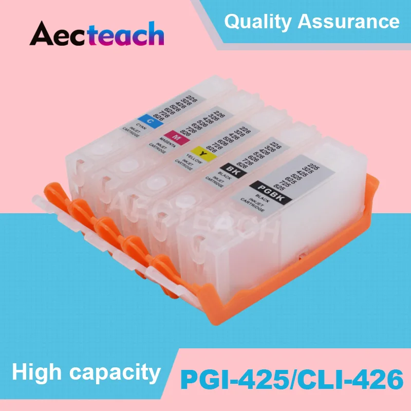 Aecteach 5 цветов пустой чернильный картридж для Canon PGI 425 CLI 426 для Canon PIXMA IP4940 IX6540 MG5140 MG5240 MG5340 принтер