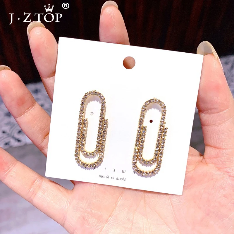 Jztop женские креативные серьги-гвоздики с бумажными зажимами для женщин модные