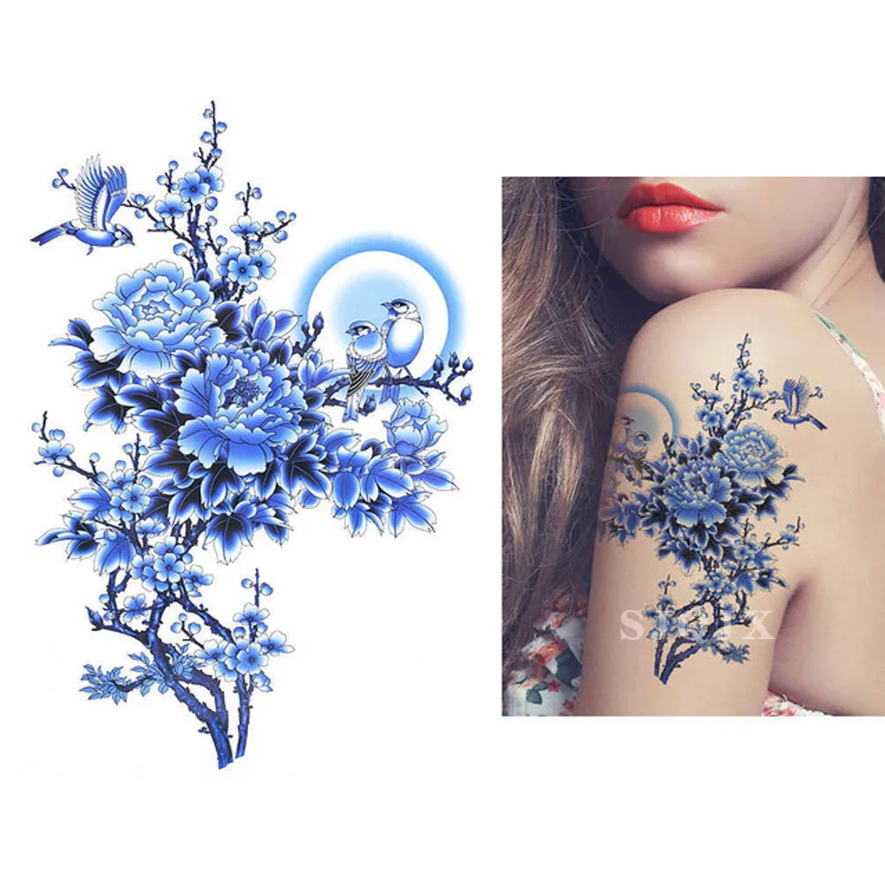 1 piece Temporary waterproof tattoo sticker flower owl bird skull Coloured Arm fake tattoo Small body art tattoo sticker - Цвет: Y