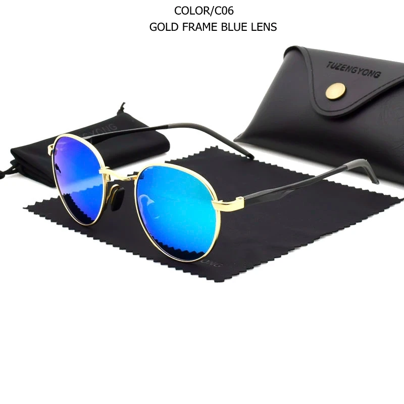 Polarisierte Sonnenbrille Gothic Steampunk Vintage Rund Uv400_voghion.com