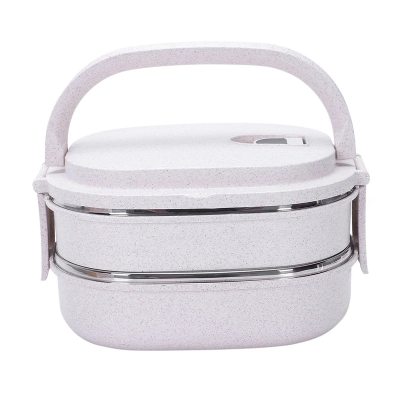 

Stainless Steel Box Thermal Lunch Set Adult Children's Bags Bento Boxes Leak Proof Japanese Style Portable Food Containe-Beige