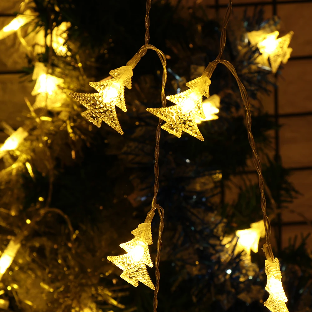 Christmas Tree LED Light Strings Battery Box Festive Wedding Lights Christmas Decor For Home Hanging Garland Gift New Year