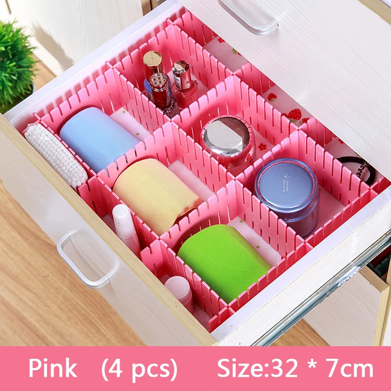 Pink4pcs 4 шт./компл. предмето для хранения Организатор ящик-сетка, сделай сам регулируемый сепаратор DividerPlastic обеспечивает экономию места • инструменты - Цвет: Pink4pcs