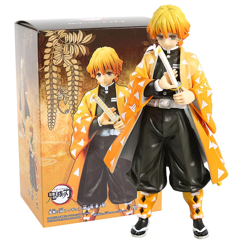 Agatsuma box Kimetsu No Yaiba Kamado Agatsuma Zenitsu ПВХ фигурка демона истребителя Коллекционная фигурка игрушка - Цвет: Agatsuma box