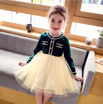

College style girl dress Mesh Princess Dress Size 100-160cm Spring Kids Clothing 2020 New Arrival