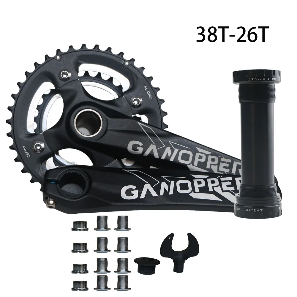 38T 26T Crankset 175 фэт с крупными покрышками для езды по кривошипно 100 мм BB 104BCD 9S 10S 11 2*10S диаметра окружности болтов(цепное колесо 32/34/36/38T 104 мм BCD один Скорость Chainset - Цвет: 38T 26T Crankset