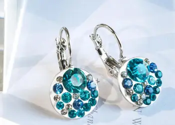 

YBB14 925 silver three-row drill Eardrop inlaid with zircon luxury lady Eardrop