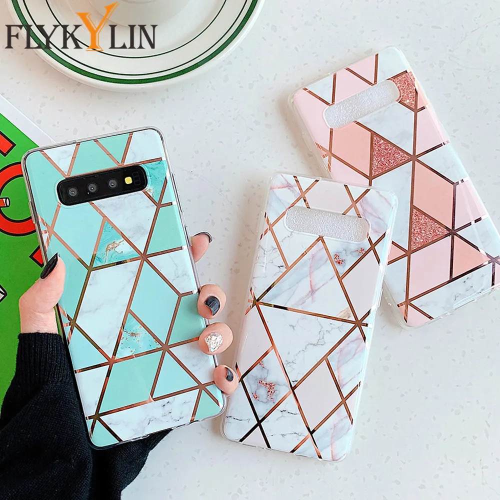 FLYKYLIN геометрический мраморный чехол для Samsung A51 A71 A31 A41 A50 A70 S20 S10 S9 S8 S7 A10 A20