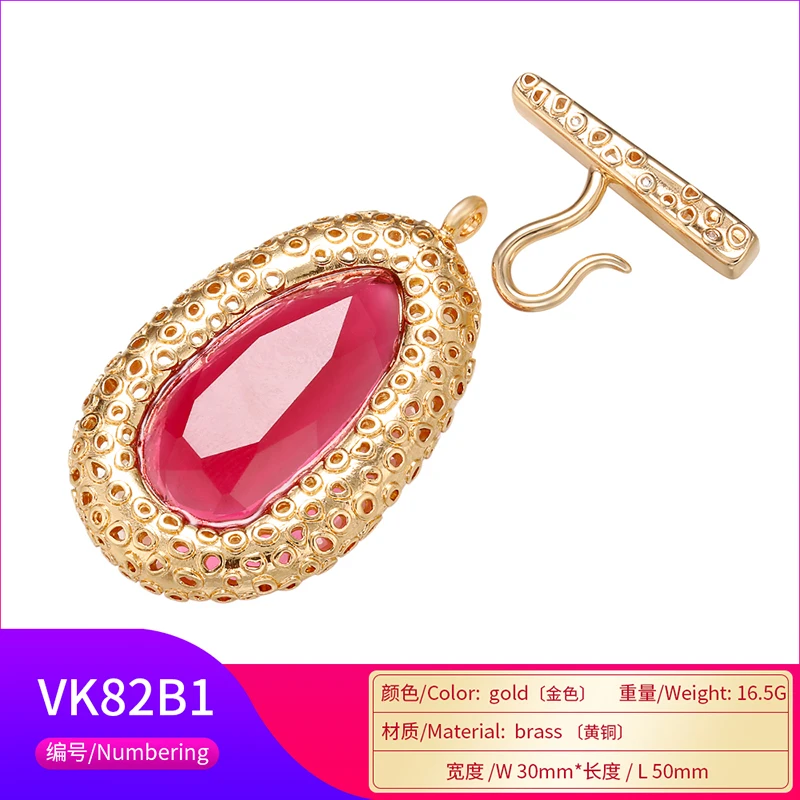 ZHUKOU, 30x50 мм, итальянский стиль, латунь, кристалл, зажим, пряжка, крючки для женщин, сделай сам, ручная работа, ожерелье, ювелирные аксессуары, Модель: VK82