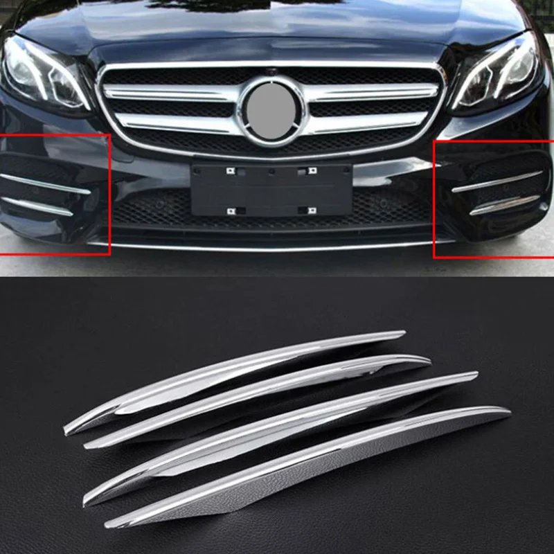 4 шт. ABS хромированные передние противотуманные фары крышка Накладка для Mercedes Benz E Class W213 E200 E300 E43 автомобильные аксессуары