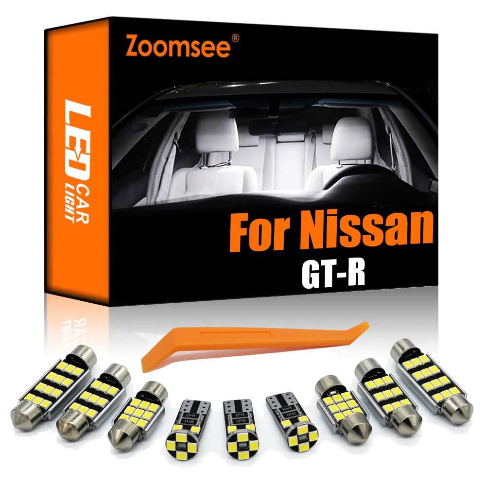 

Zoomsee 9Pcs Interior LED For Nissan GT-R GTR 2009-2019 Canbus Vehicle Bulb Indoor Dome Map Reading Light No Error Auto Lamp Kit