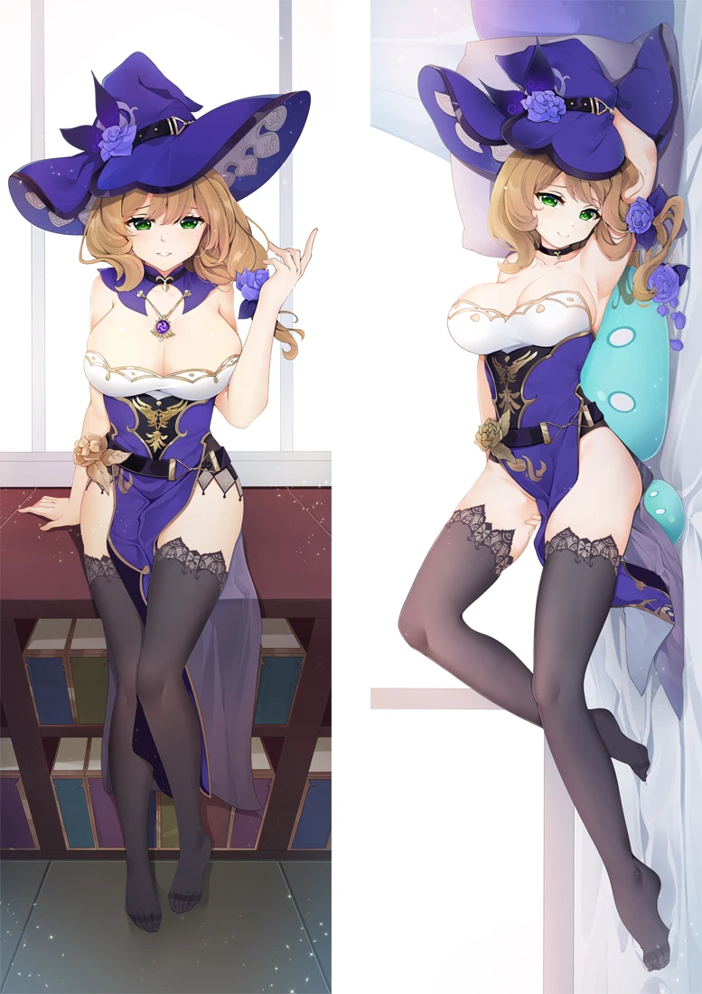 Impact Fischl Lisa Hu Tao Rosaria Eula Lawrence Yan Fei Cosplay Dakimakura Pillow Case Hugging Body Prop