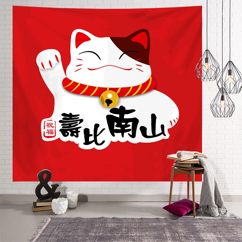 Японский подвесной тканевый котенок на удачу гобеленовое одеяло тканевое