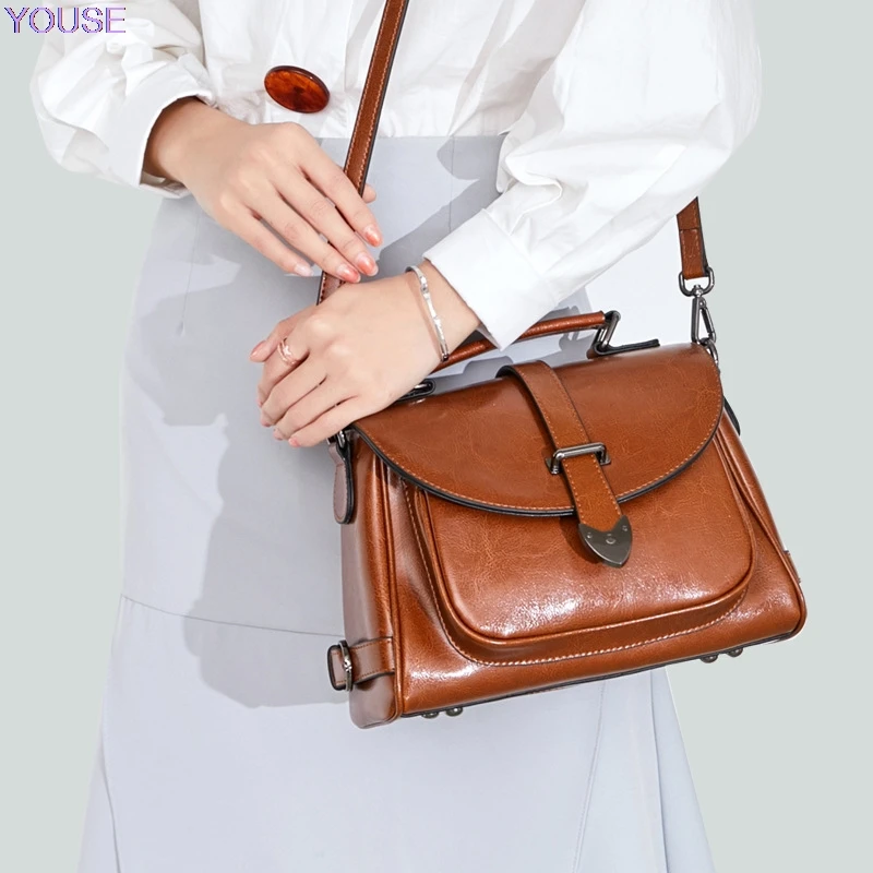 

Bag Women's New Style Leather Bags Shoulder Bag Fashion Europe And America Style Cowhide Handbag Guangzhou Fashion 3231