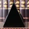 Pyramid Healing Crystal Black Natural Obsidian Quartz Crystal Beautiful Lustrous Surface Stones For Home Office Desk Decoration 1